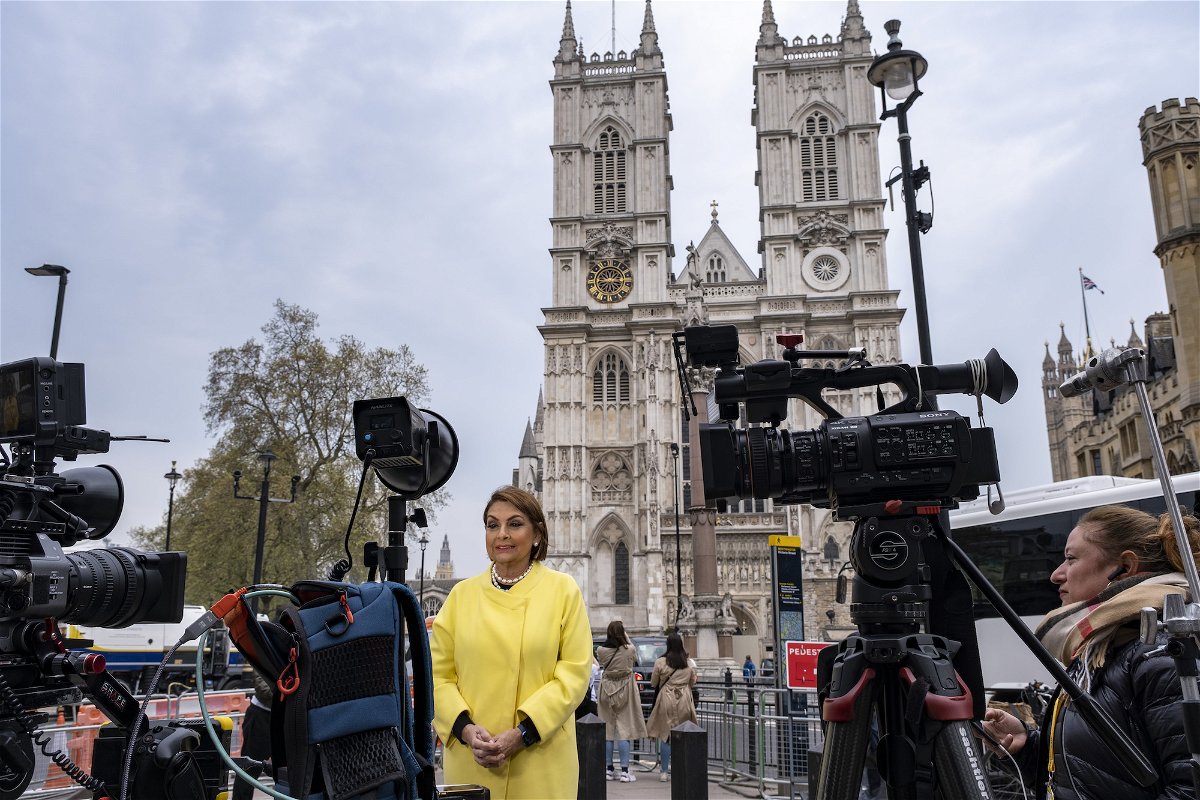 <i>Mike Kemp/In Pictures/Getty Images</i><br/>How to watch the coronation of King Charles III in the US. TV cameras are pictured already stationed outside Westminster Abbey.