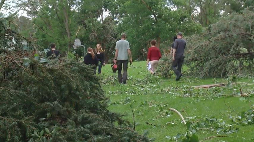 <i>KCNC</i><br/>Highland Ranch residents are cleaning up after a tornado whipped through parts of Douglas County in Colorado on Thursday.