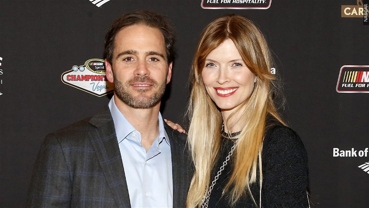 PHOTO: Jimmie Johnson, Nascar Driver, and wife Chandra Johnson pose for a picture at the NASCAR Evening Series Presented by Bank of America at Carnevino at The Palazzo Las Vegas, Photo Date: 12/1/2013