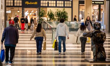 Shoppers are pictured here inside the Westfield San Francisco Centre shopping mall in San Francisco