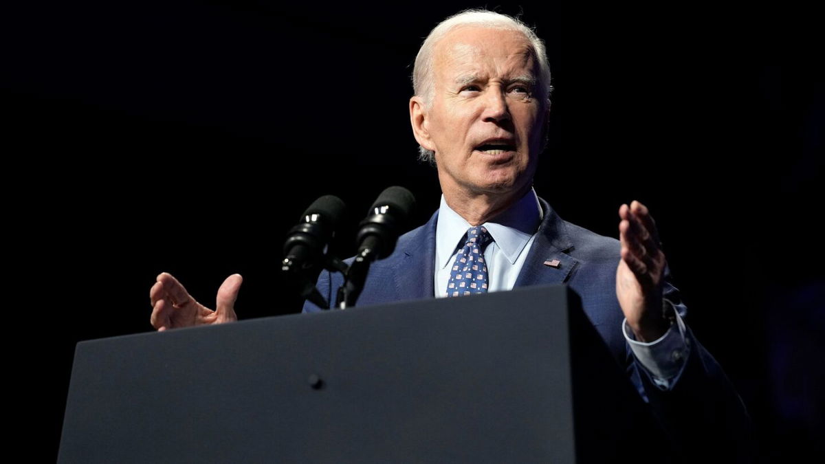 <i>Susan Walsh/AP</i><br/>President Joe Biden speaks at the League of Conservation Voters annual capital dinner in Washington on June 14.