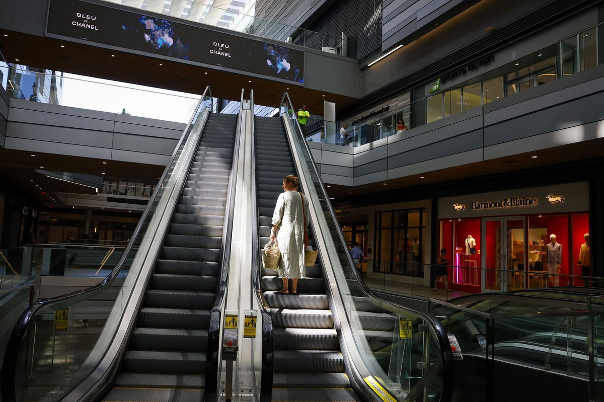 <i>Eva Marie Uzcategui/Bloomberg/Getty Images</i><br/>Americans are feeling far more confident about the economy. Pictured is a shopper at Brickell City Centre in Miami