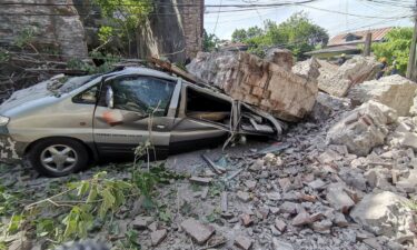 A general view of damage caused following an earthquake in Vigan