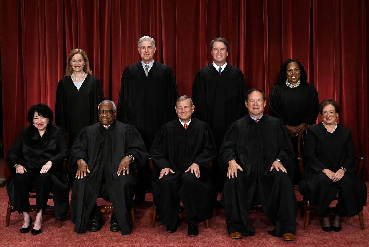 <i>Olivier Douliery/AFP/Getty Images</i><br/>Justices of the US Supreme Court pose for their official photo at the Supreme Court in Washington