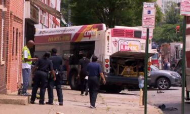 Baltimore City Police told CNN an MTA bus collided with a Lexus at North Paca Street at West Mulberry Street in downtown Baltimore Saturday morning.