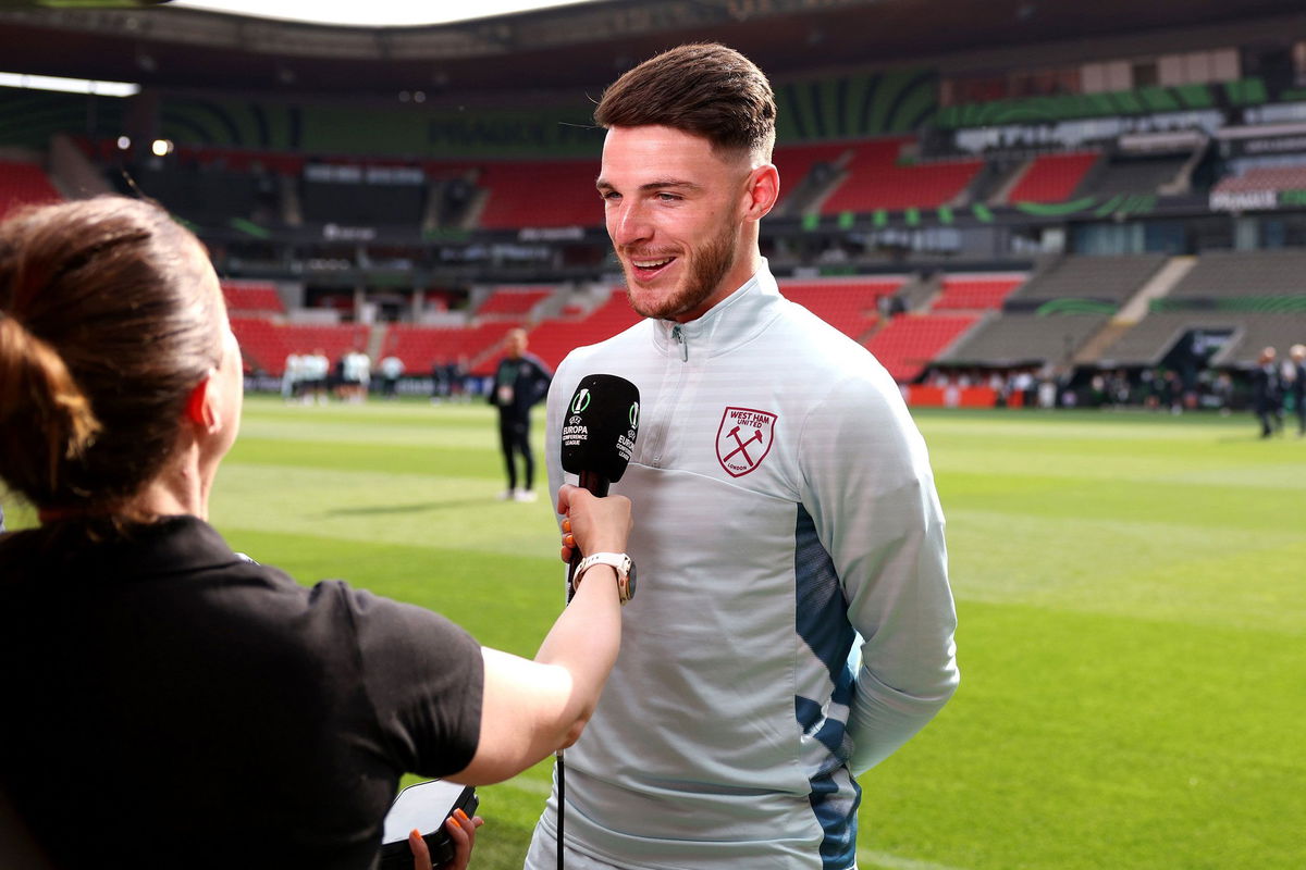 <i>Richard Heathcote/Getty Images</i><br/>Declan Rice played a key role in West Ham winning the Europa Conference League last season.