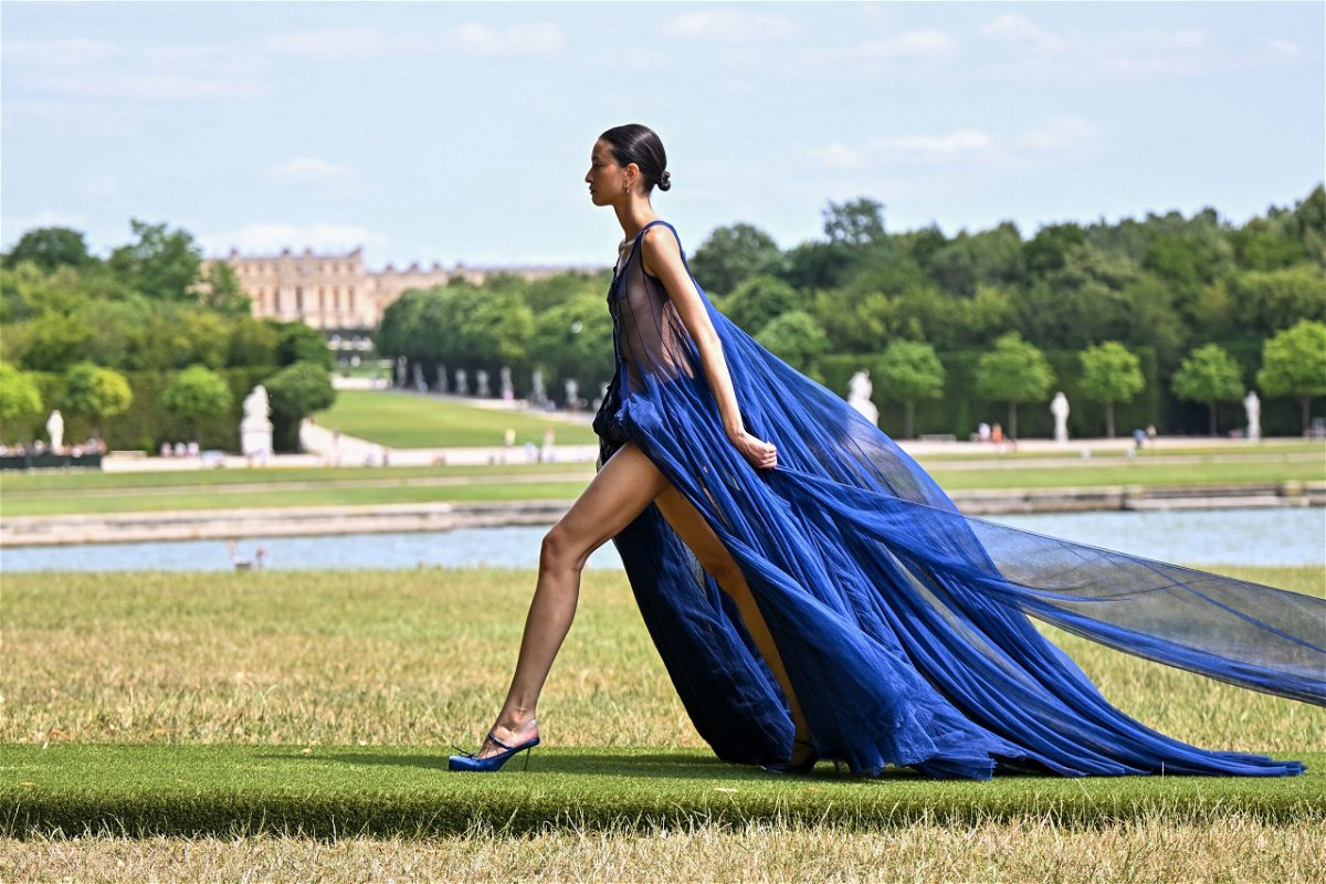 <i>Stephane Cardinale/Corbis/Getty Images</i><br/>The finale featured three closing looks in the French tricolore.