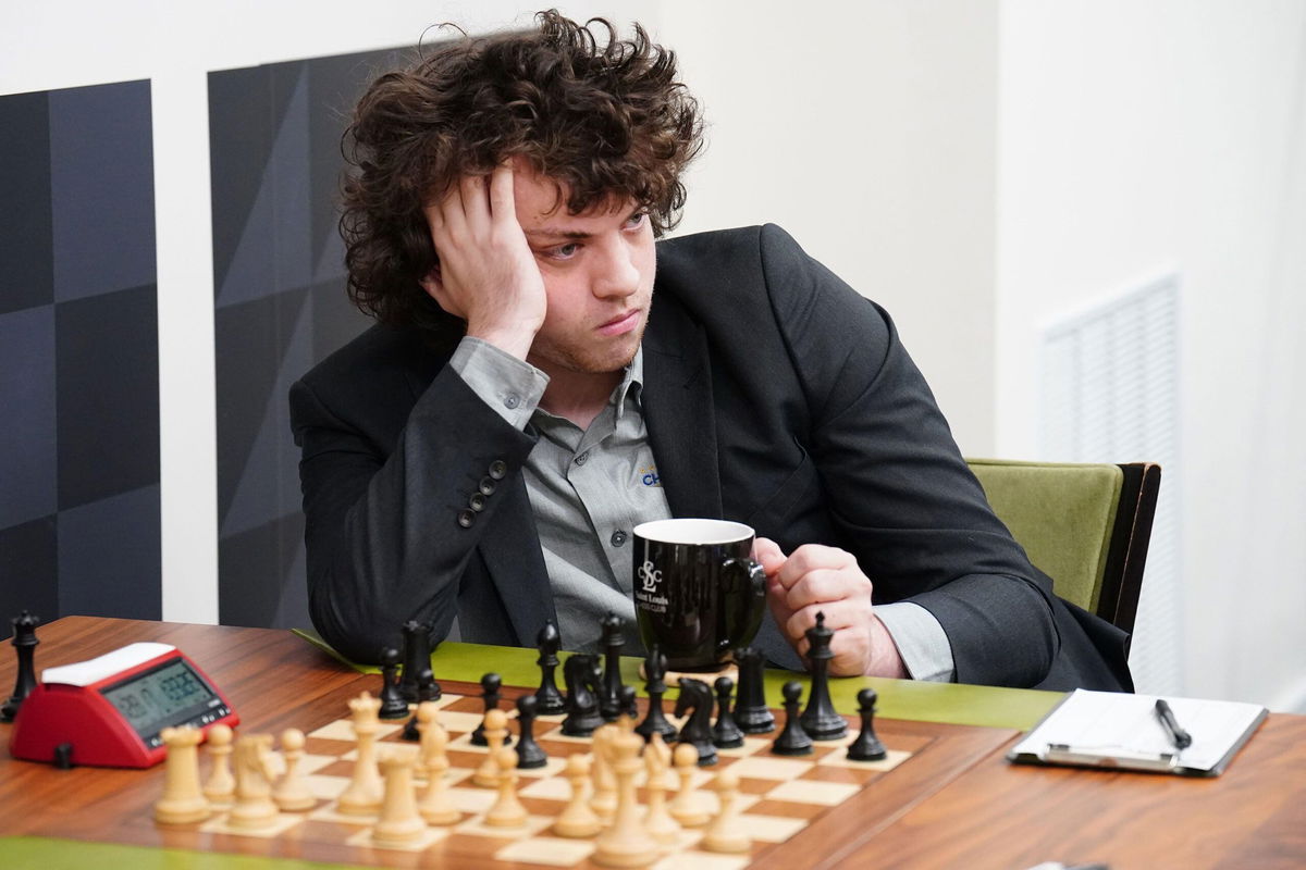 <i>Bill Greenblatt/UPI/Alamy Live News/File</i><br/>Hans Niemann waits during round seven of the U.S. Championship 2022 at the St. Louis Chess Club on October 12.