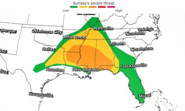 About 40 million people across the southern US are at risk for severe weather on June 18 as storms move into the Lower Mississippi Valley and the central Gulf Coast states