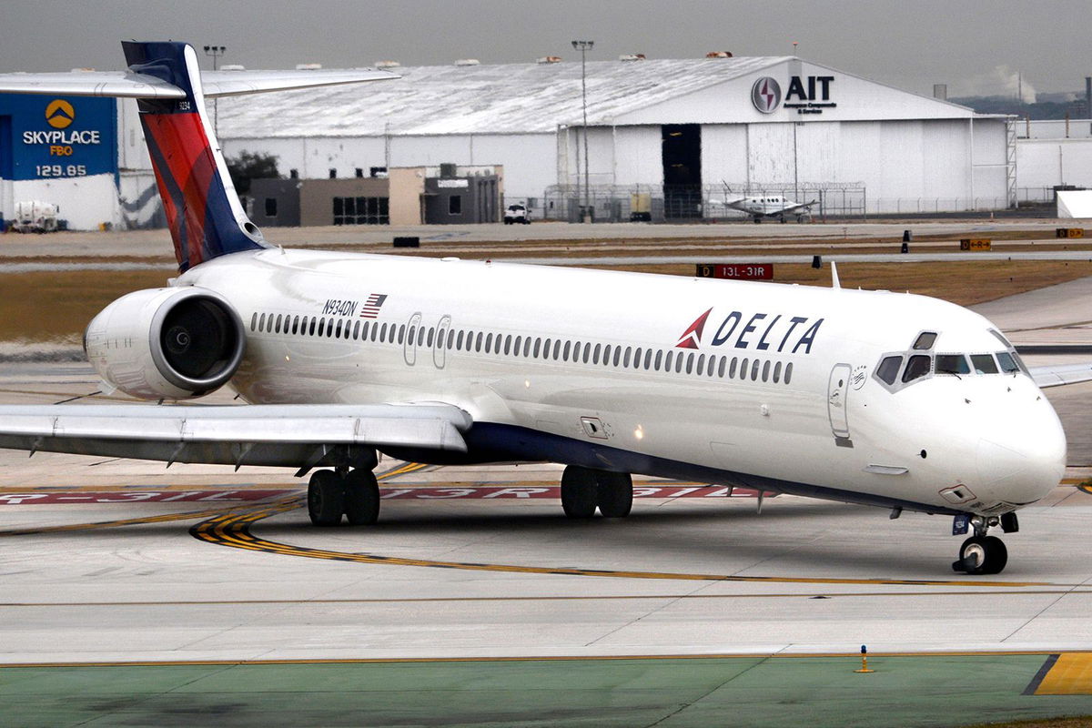 A file photo of a Delta Airlines passenger jet seen on the ground at San Antonio International Airport in Texas.