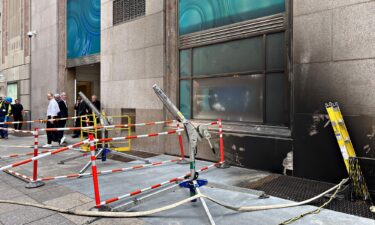 A smoke damaged Tiffany & Co. store on Fifth Avenue in New York on Thursday