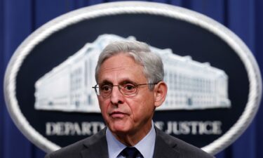 Attorney General Merrick Garland speaks at a press conference at the U.S. Department of Justice on on October 24