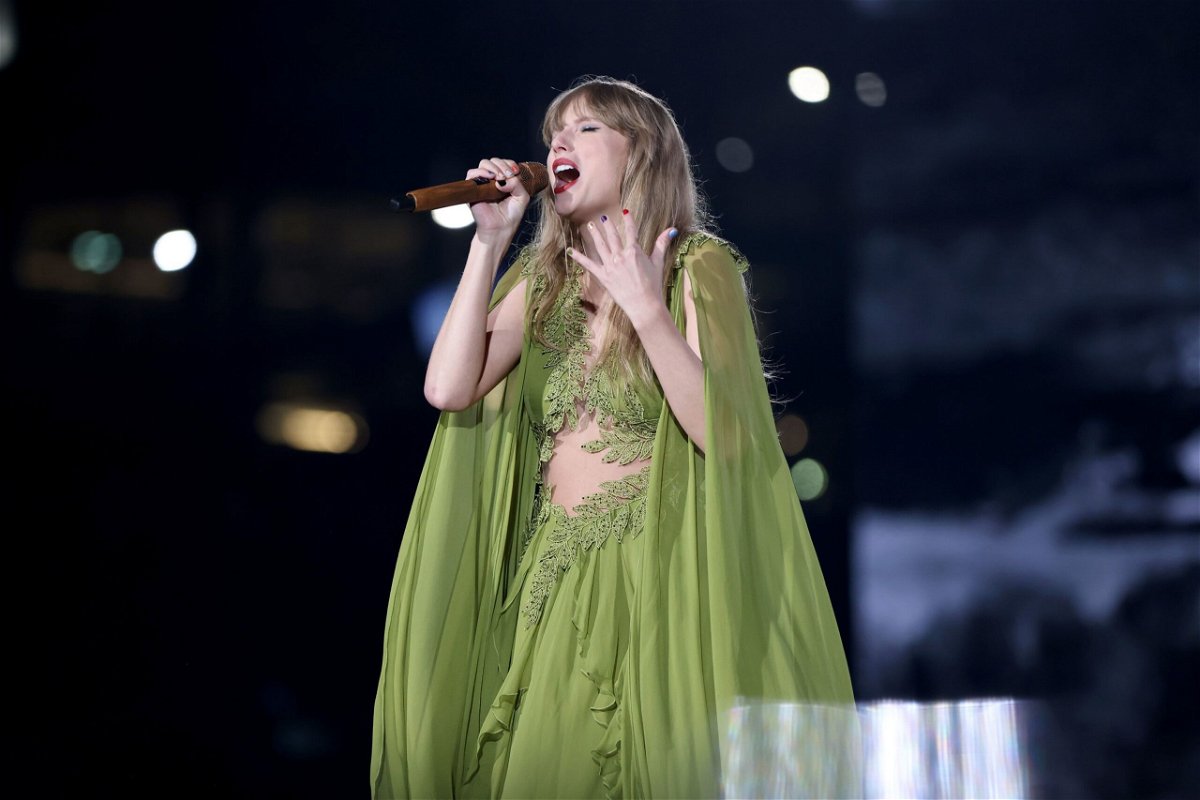 <i>Scott Legato/Getty Images for TAS Rights Management/File</i><br/>Taylor Swift performs onstage at Ford Field in Detroit on June 9.