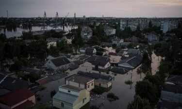 Flooded homes in Kherson