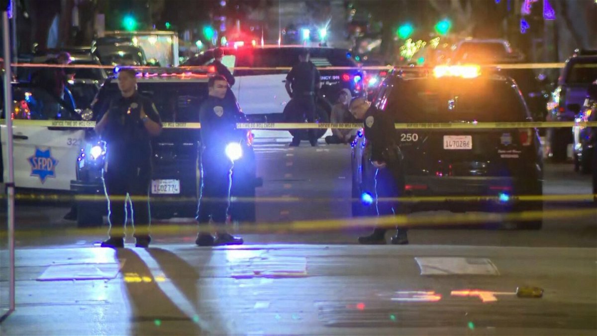<i>KPIX</i><br/>The shooting scene at Mission District in San Francisco on June 9 is seen here.