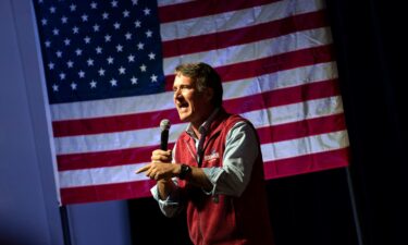 Virginia Governor Glenn Youngkin speaks during a rally for Yesli Vega