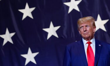 Former President Donald Trump arrives to deliver remarks at the Georgia state GOP convention in Columbus on June 10.