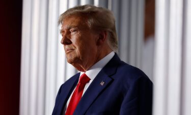 Former President Donald Trump delivers remarks outside the clubhouse at the Trump National Golf Club on June 13 in Bedminster