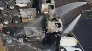 <i>KPHO/KTVK</i><br/>Several battery-powered semi-trucks caught fire Friday morning at the Nikola Motor Co. facility in Phoenix. The company said it suspects foul play.