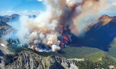 Smoke rises from the Texas Creek wildfire in British Columbia earlier this month.