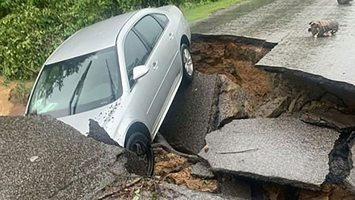 <i>Courtesy Tia Nalani Nathaniel Rhodes</i><br/>Resident Tia Nalani Nathaniel Rhodes shared this image of flooding in Mayfield on July 19.