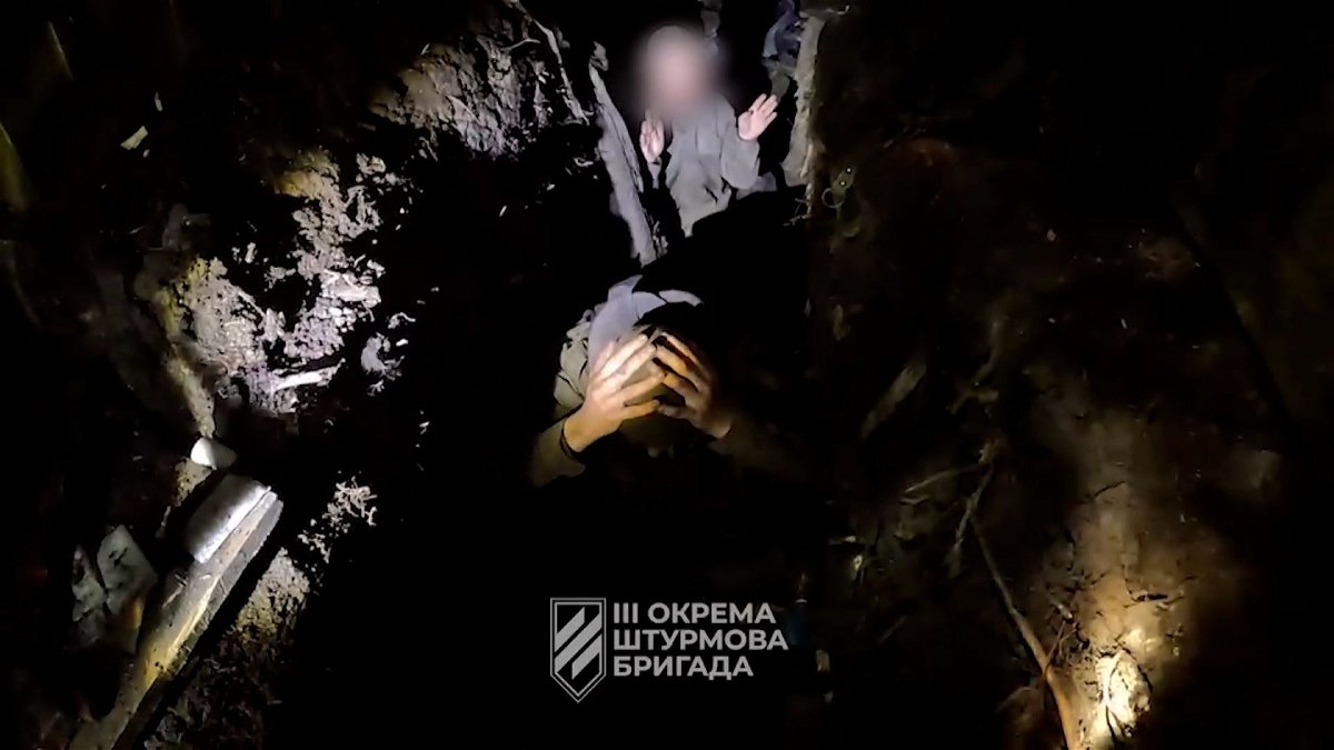 In a screengrab from video shot and provided by the Ukranian Third Assault Brigade