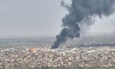 Drone footage shows clouds of black smoke over Bahri