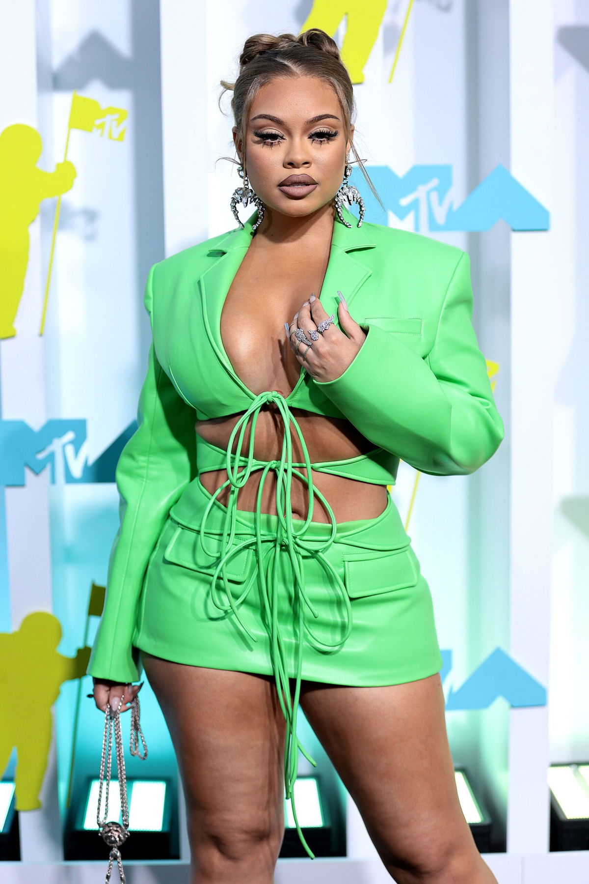 <i>Dimitrios Kambouris/Getty Images</i><br/>Latto attends the 2022 MTV VMAs at Prudential Center on August 28