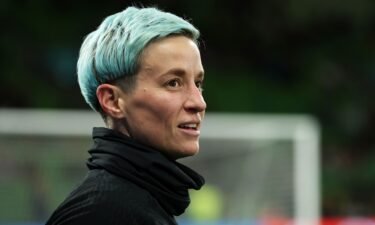 Rapinoe warms up prior to the US' World Cup match against Sweden