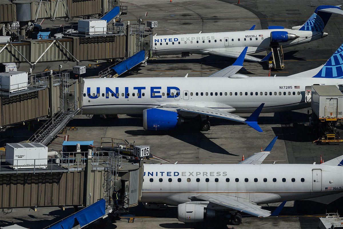 <i>Ed Jones/AFP/Getty Images/FILE</i><br/>A file photo shows United Airlines aircrafts parked at Newark Liberty International Airport in Newark