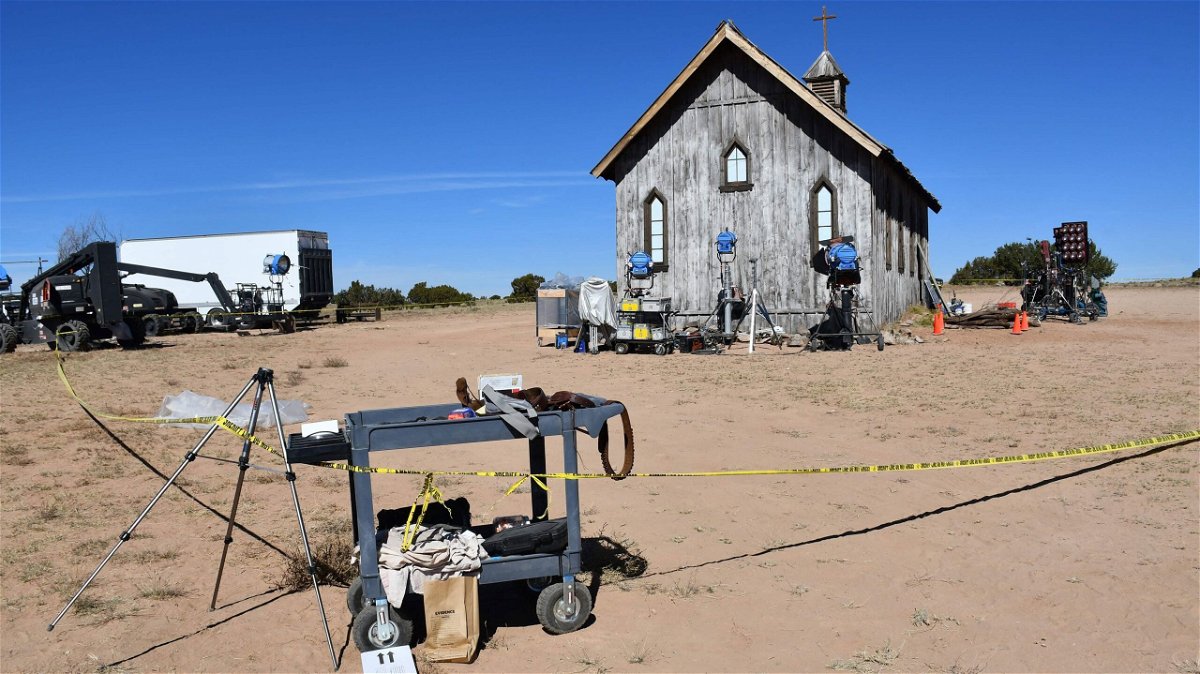 <i>Santa Fe County Sheriff's Office/AFP via Getty Images</i><br/>The 'Rust' movie set in New Mexico is seen here in 2021.