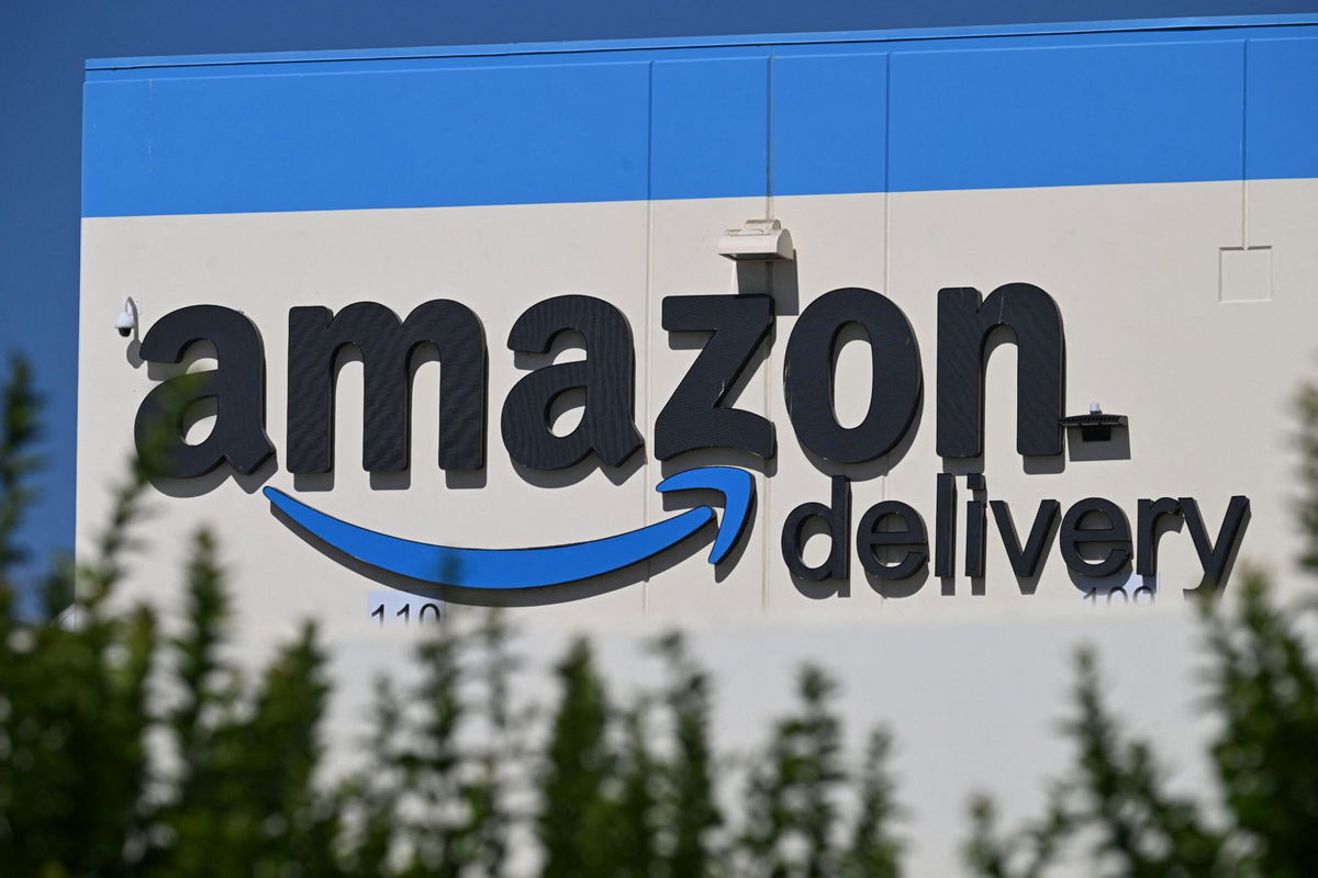 <i>Robyn Beck/AFP/Getty Images</i><br/>The Amazon delivery sign is seen on the exterior of the Amazon warehouse in Palmdale