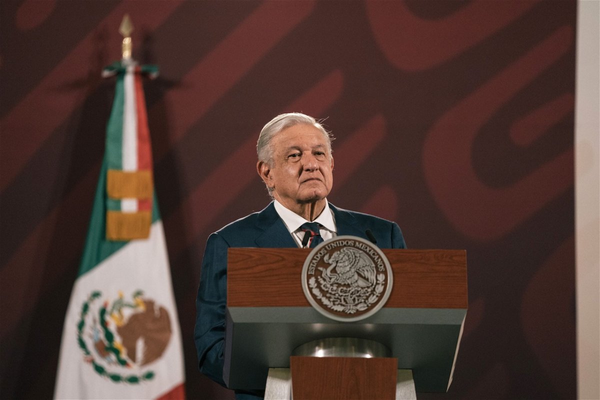 <i>Luis Antonio Rojas/Bloomberg/Getty Images</i><br/>Mexico's President Andres Manuel López Obrador says the floating barrier violates Mexico's 
