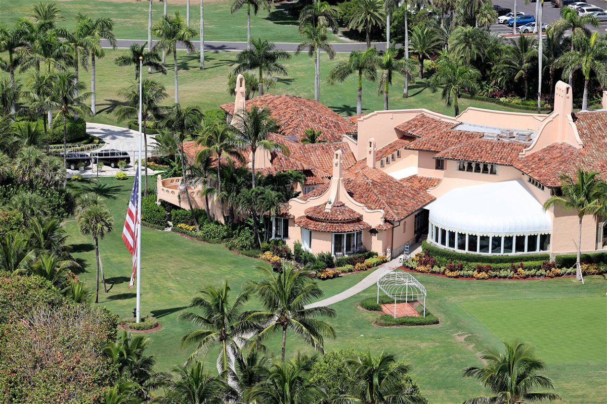 <i>Joe Raedle/Getty Images/FILE</i><br/>Former President Donald Trump's Mar-a-Lago estate is seen on September 14