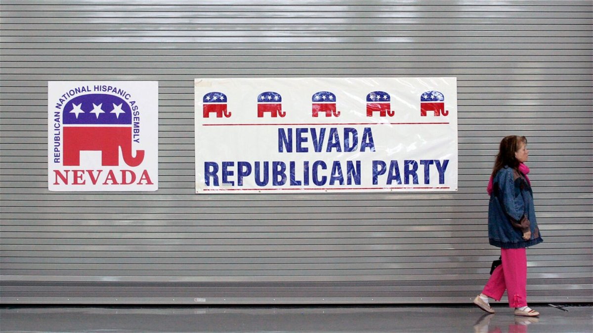 <i>Ronda Churchill/AP</i><br/>Signs are posted at a high school in Las Vegas where Republican and Democrat caucuses were held in January 2008.