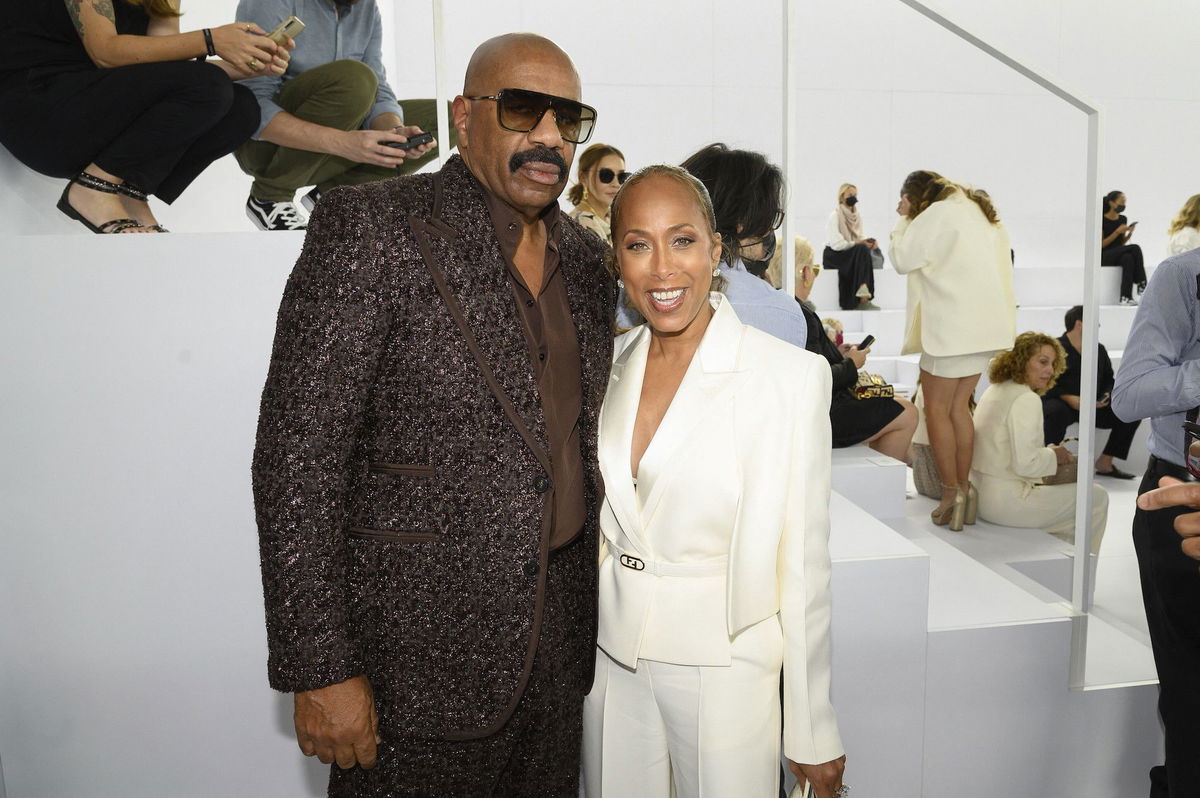 <i>Laurent Zabulon/Abaca/Sipa/AP</i><br/>Steve Harvey and his wife Marjorie Harvey in 2022