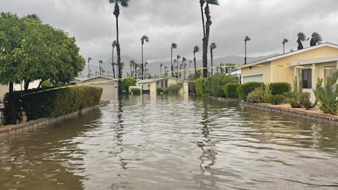 Canyon Mobile Home Park in Cathedral City during Tropical Storm Hilary 8/22/23