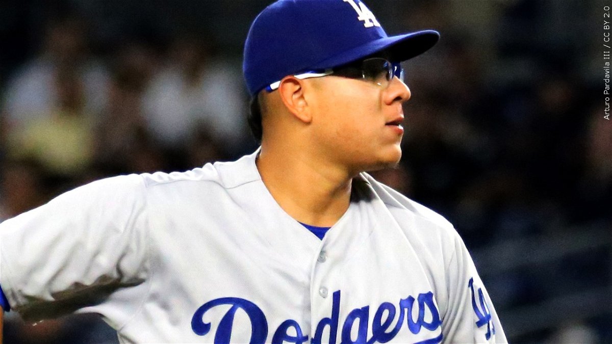 PHOTO: Julio Urías - Professional baseball pitcher for the Los Angeles Dodgers of Major League Baseball (MLB), Photo Date: 9/13/2016