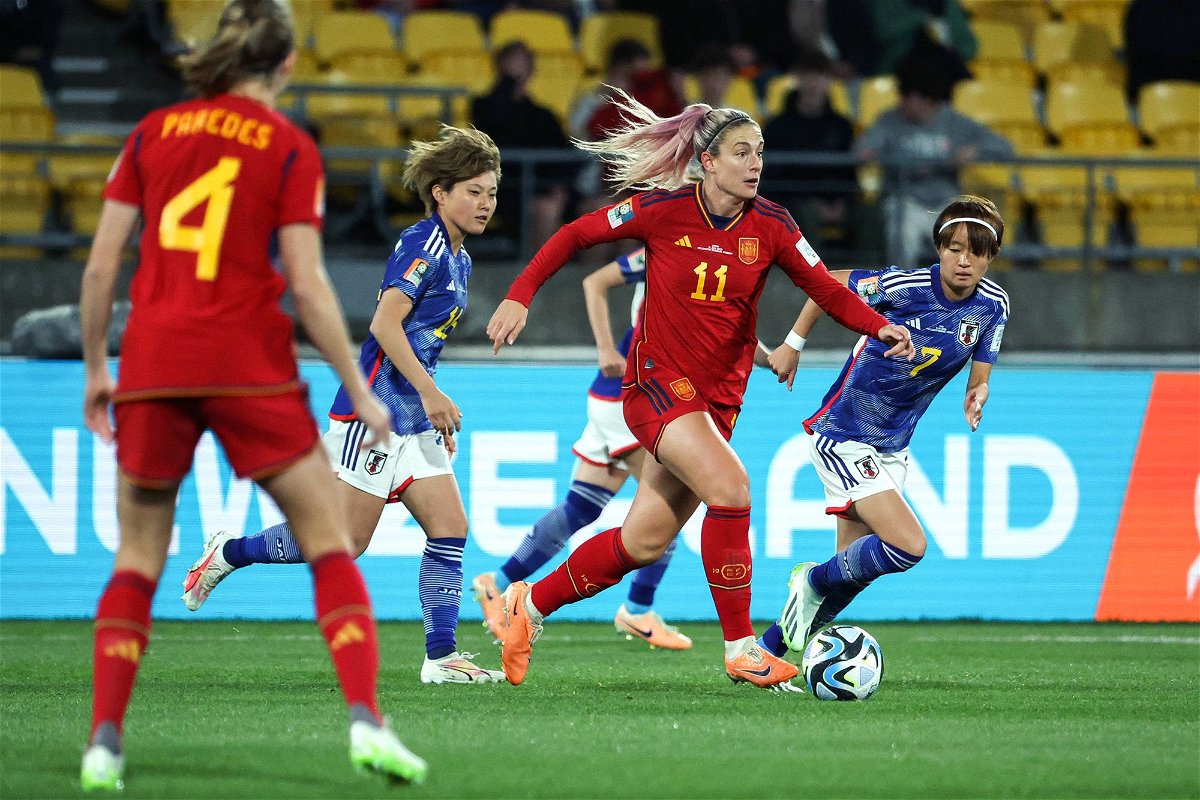 <i>Marty Melville/AFP/Getty Images</i><br/>Spanish midfielder Alexia Putellas runs with the ball against Japan at the Women's World Cup.
