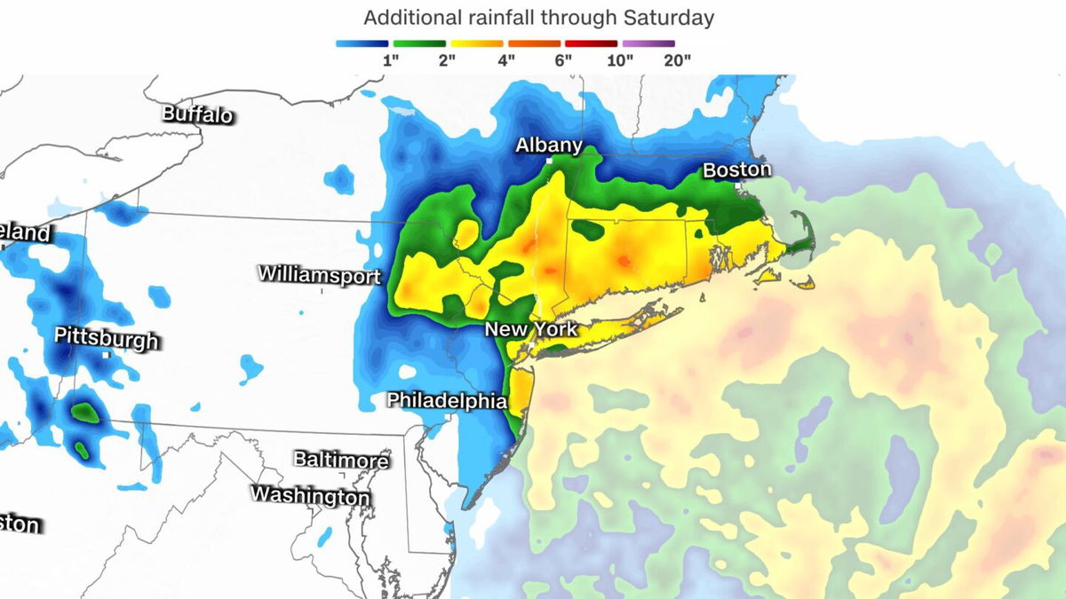 <i>CNN Weather</i><br/>A coastal storm is dumping heavy rain early Friday over millions in New York City and the Northeast