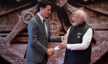 India's Prime Minister Narendra Modi (R) shakes hand with Canada's Prime Minister Justin Trudeau ahead of the G20 Leaders' Summit in New Delhi on September 9.