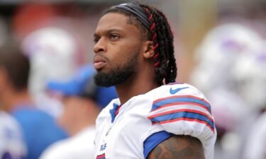 Damar Hamlin looks on during a preseason game against the Chicago Bears on August 26. Hamlin will not play in the Buffalo Bills’ opening game of the NFL season against the New York Jets.