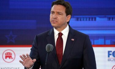 Florida Gov. Ron DeSantis speaks during a Republican presidential primary debate on September 27 in Simi Valley