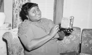 Hattie McDaniel with her Academy Award for her portrayal in 1939's "Gone With the Wind."