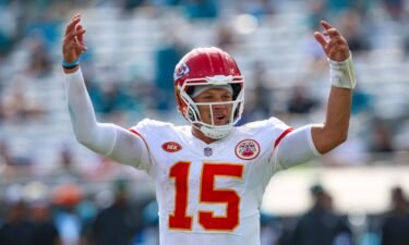 Kansas City Chiefs quarterback Patrick Mahomes during the last moments of an NFL football game against the Jacksonville Jaguars on September 17.