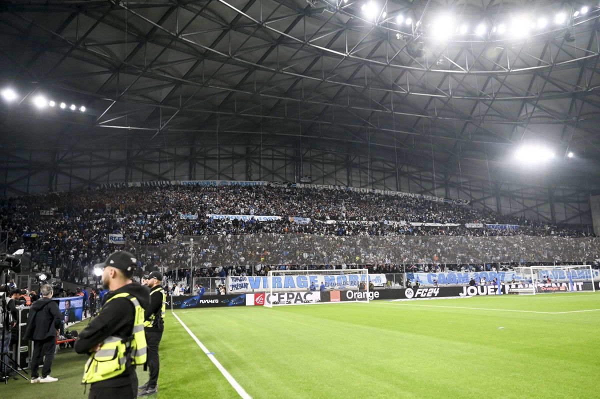 <i>FEP/Icon Sport/Getty Images</i><br/>Fans wait to see if the match between Marseille and Lyon will go ahead.