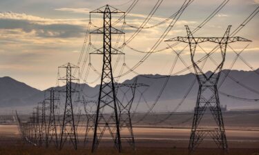 Electrical transmission lines near Primm