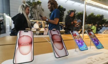 Apple's new iPhone 15 models are displayed at the Apple The Grove in Los Angeles on September 22. Apple is working on a software fix following reports that some of its new iPhone 15 models are overheating.
