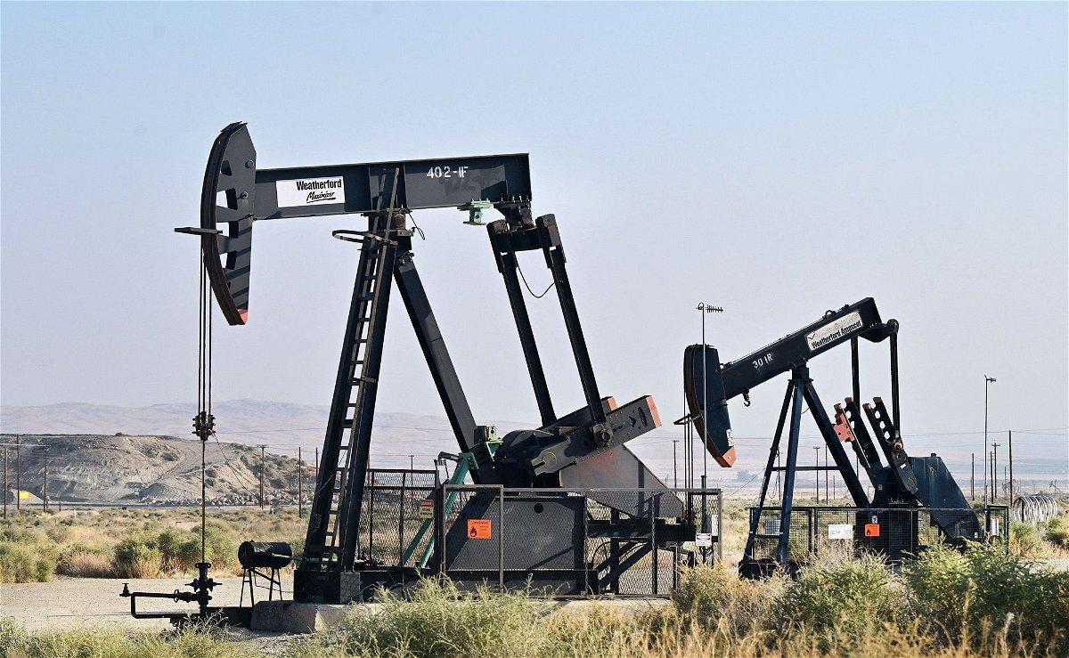 <i>Frederic J. Brown/AFP/Getty Images</i><br/>Working oil pumpjacks in Kern County