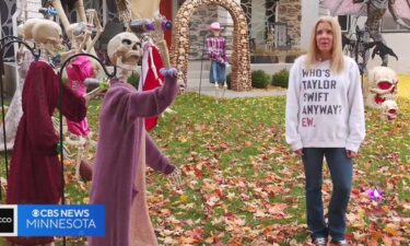 A family in southwest Minneapolis has put a unique twist on Halloween decorating. Their Halloween décor -- has Swift-ian themes.